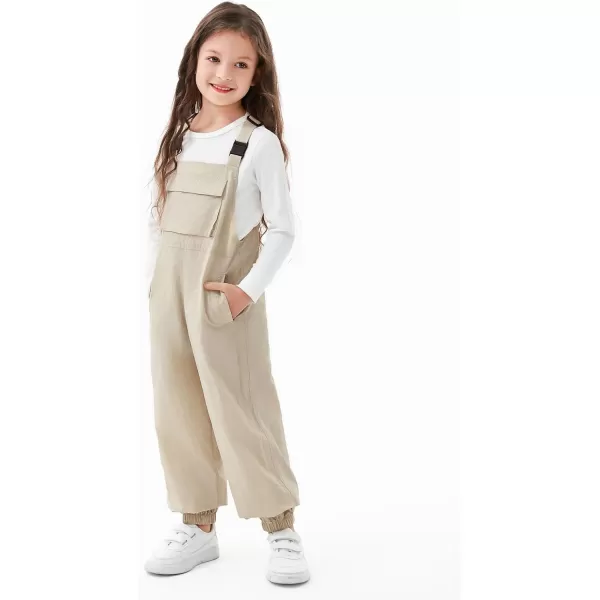 Haloumoning Girls Bib Overalls Summer Outfits Adjustable Strap Long Pants Casual Rompers Jumpsuits with Pockets 5-14 Years