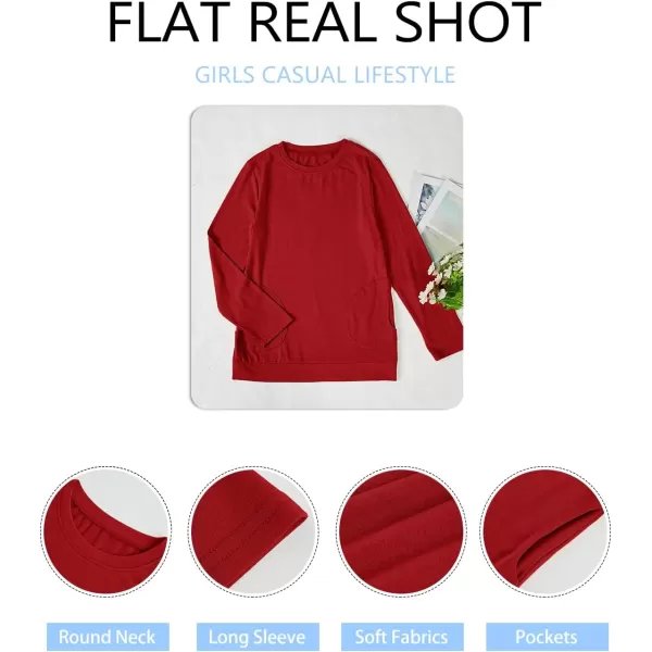 Haloumoning Girls Casual Short Sleeve T Shirts Color Block Tee Blouse Kids Loose Tunic Tops with Pockets Size 4-15