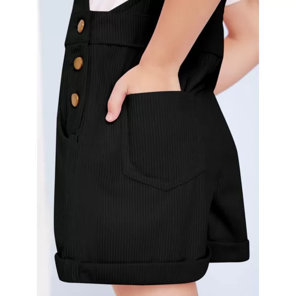 Haloumoning Girls Corduroy Overall Shorts Kids Cute Romper Shortalls with Pockets 5-14 Years