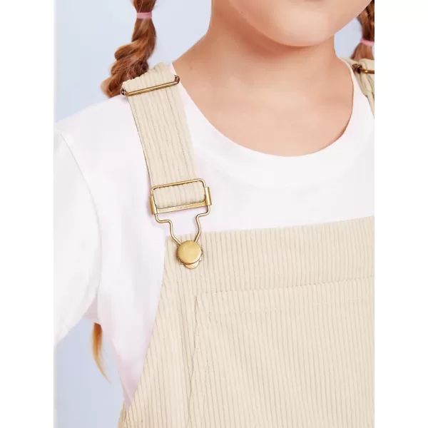 Haloumoning Girls Corduroy Overall Shorts Kids Cute Romper Shortalls with Pockets 5-14 Years