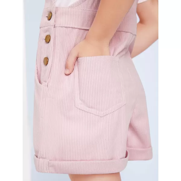 Haloumoning Girls Corduroy Overall Shorts Kids Cute Romper Shortalls with Pockets 5-14 Years