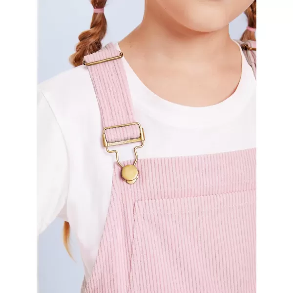 Haloumoning Girls Corduroy Overall Shorts Kids Cute Romper Shortalls with Pockets 5-14 Years