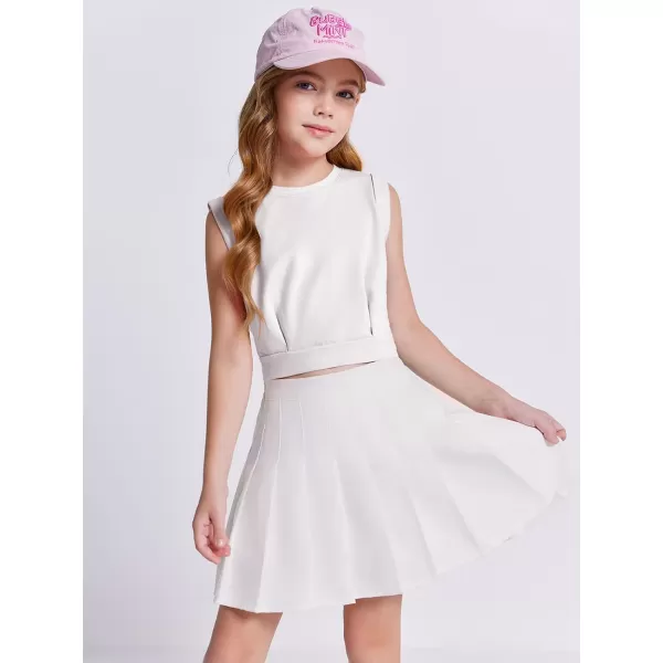 Haloumoning Girls Crop Tops Kids Athletic Tank Tops Cute Sleeveless Shirts for Gym Yoga Dance