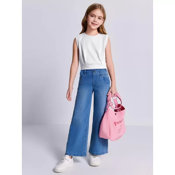 Haloumoning Girls Crop Tops Kids Athletic Tank Tops Cute Sleeveless Shirts for Gym Yoga Dance