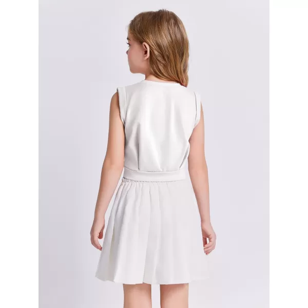 Haloumoning Girls Crop Tops Kids Athletic Tank Tops Cute Sleeveless Shirts for Gym Yoga Dance