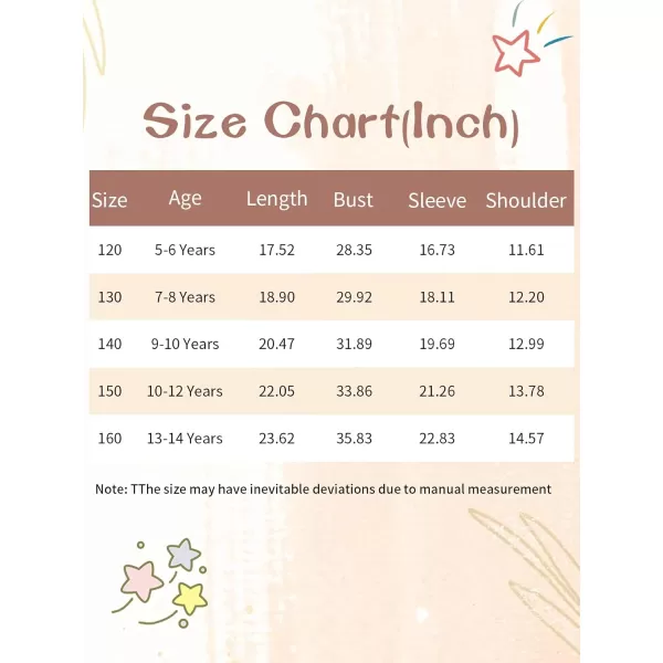 Haloumoning Girls Long Sleeve Shirts Kids Fashion Crew Neck Tunic Tops Blouse 5-14 Years