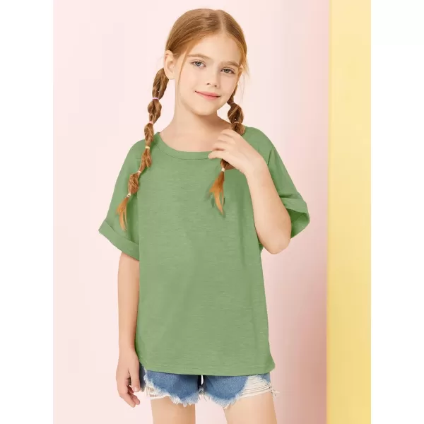 Haloumoning Girls Oversized T-Shirts Short Sleeve Crewneck Summer Casual Loose Tops Tees