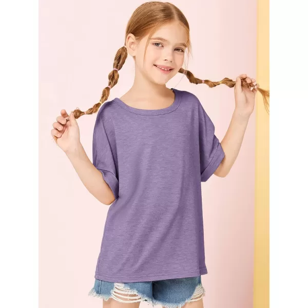 Haloumoning Girls Oversized T-Shirts Short Sleeve Crewneck Summer Casual Loose Tops Tees