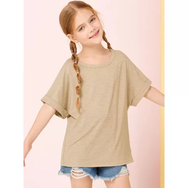 Haloumoning Girls Oversized T-Shirts Short Sleeve Crewneck Summer Casual Loose Tops Tees