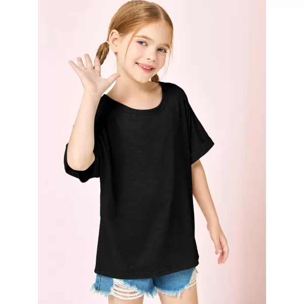 Haloumoning Girls Oversized T-Shirts Short Sleeve Crewneck Summer Casual Loose Tops Tees