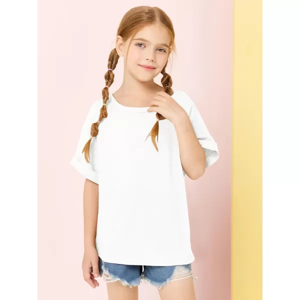 Haloumoning Girls Oversized T-Shirts Short Sleeve Crewneck Summer Casual Loose Tops Tees