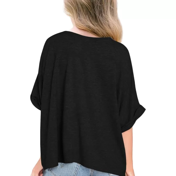 Haloumoning Girls Oversized T-Shirts Short Sleeve Crewneck Summer Casual Loose Tops Tees