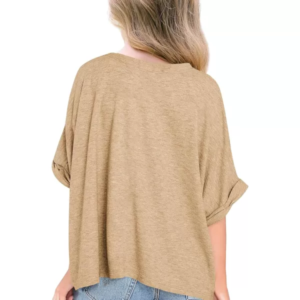 Haloumoning Girls Oversized T-Shirts Short Sleeve Crewneck Summer Casual Loose Tops Tees