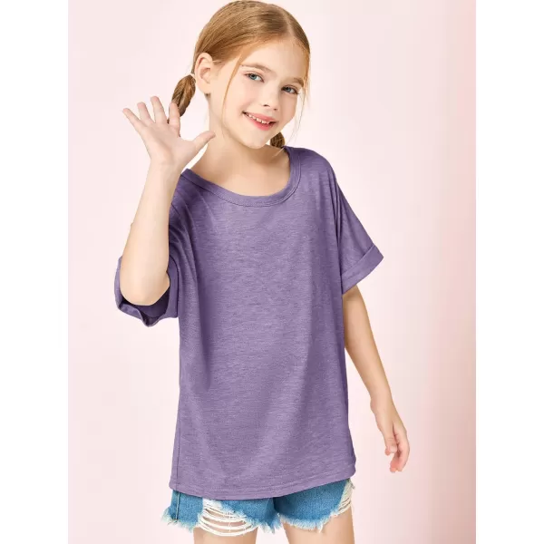 Haloumoning Girls Oversized T-Shirts Short Sleeve Crewneck Summer Casual Loose Tops Tees