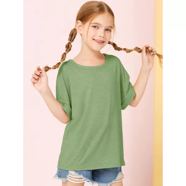 Haloumoning Girls Oversized T-Shirts Short Sleeve Crewneck Summer Casual Loose Tops Tees
