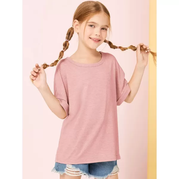 Haloumoning Girls Oversized T-Shirts Short Sleeve Crewneck Summer Casual Loose Tops Tees