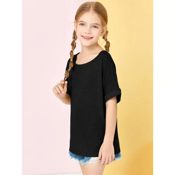 Haloumoning Girls Oversized T-Shirts Short Sleeve Crewneck Summer Casual Loose Tops Tees