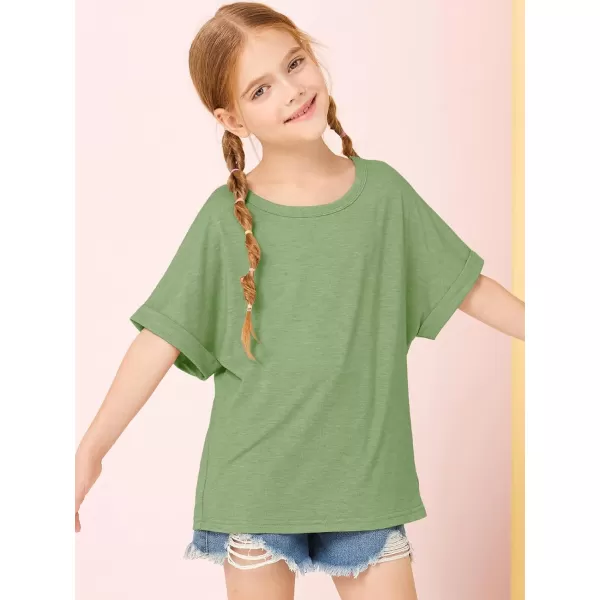 Haloumoning Girls Oversized T-Shirts Short Sleeve Crewneck Summer Casual Loose Tops Tees