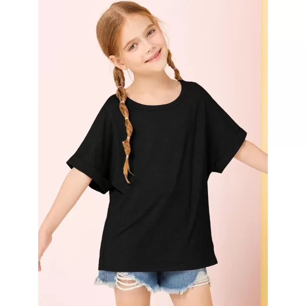 Haloumoning Girls Oversized T-Shirts Short Sleeve Crewneck Summer Casual Loose Tops Tees