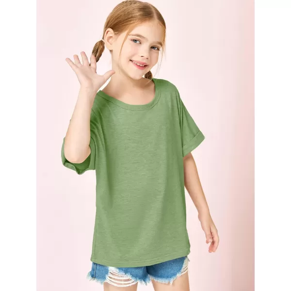 Haloumoning Girls Oversized T-Shirts Short Sleeve Crewneck Summer Casual Loose Tops Tees