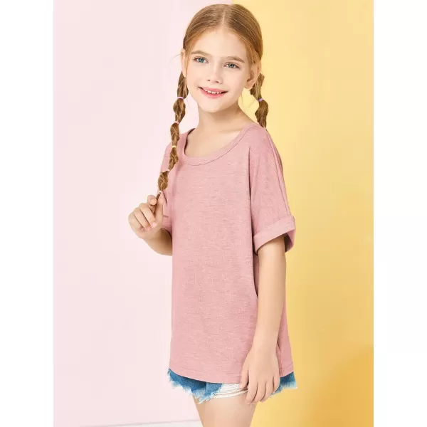 Haloumoning Girls Oversized T-Shirts Short Sleeve Crewneck Summer Casual Loose Tops Tees