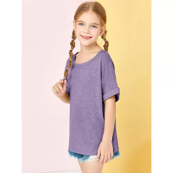 Haloumoning Girls Oversized T-Shirts Short Sleeve Crewneck Summer Casual Loose Tops Tees