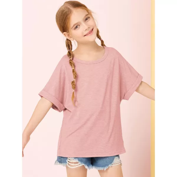 Haloumoning Girls Oversized T-Shirts Short Sleeve Crewneck Summer Casual Loose Tops Tees