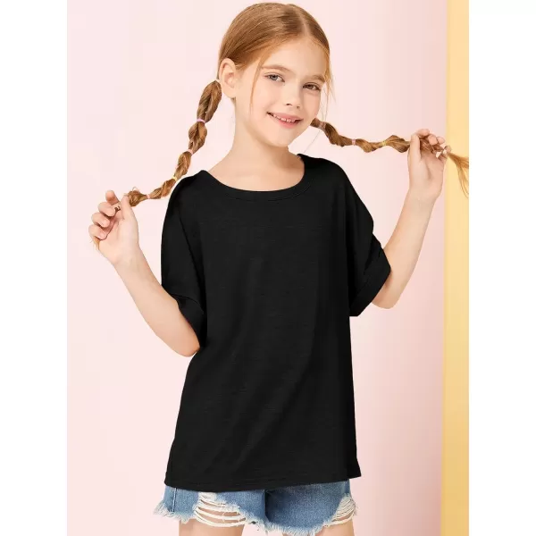 Haloumoning Girls Oversized T-Shirts Short Sleeve Crewneck Summer Casual Loose Tops Tees
