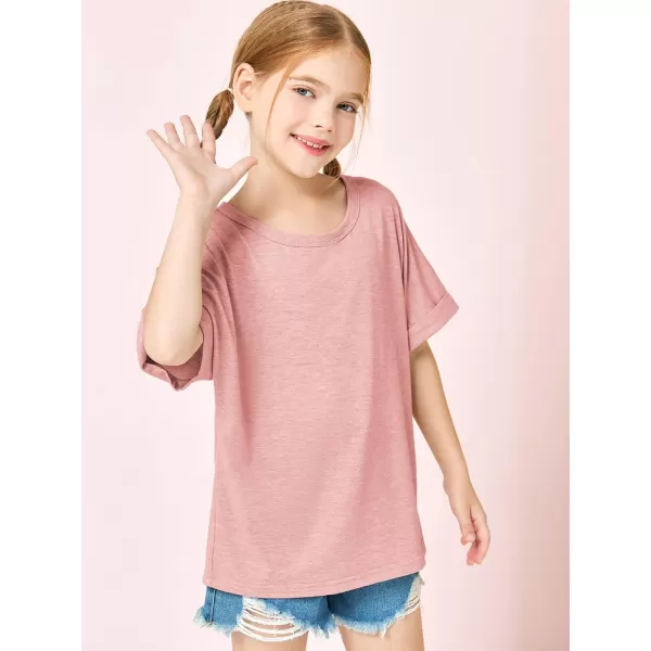 Haloumoning Girls Oversized T-Shirts Short Sleeve Crewneck Summer Casual Loose Tops Tees