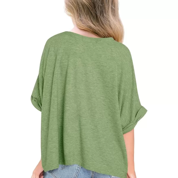 Haloumoning Girls Oversized T-Shirts Short Sleeve Crewneck Summer Casual Loose Tops Tees