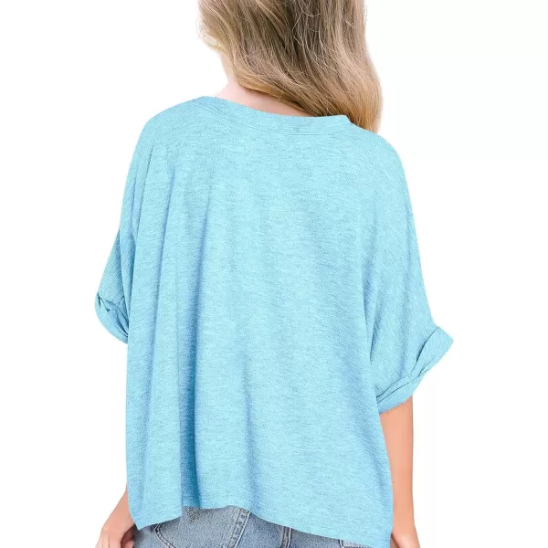 Haloumoning Girls Oversized T-Shirts Short Sleeve Crewneck Summer Casual Loose Tops Tees
