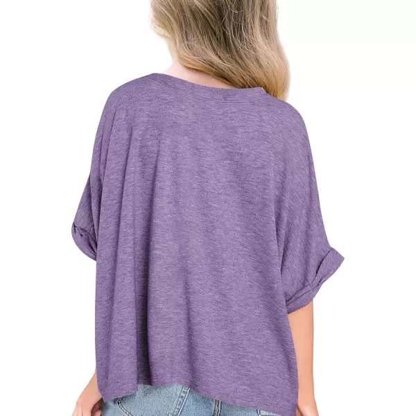 Haloumoning Girls Oversized T-Shirts Short Sleeve Crewneck Summer Casual Loose Tops Tees