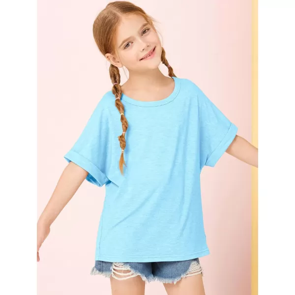 Haloumoning Girls Oversized T-Shirts Short Sleeve Crewneck Summer Casual Loose Tops Tees
