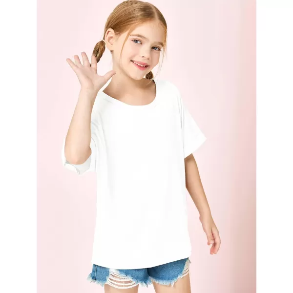 Haloumoning Girls Oversized T-Shirts Short Sleeve Crewneck Summer Casual Loose Tops Tees