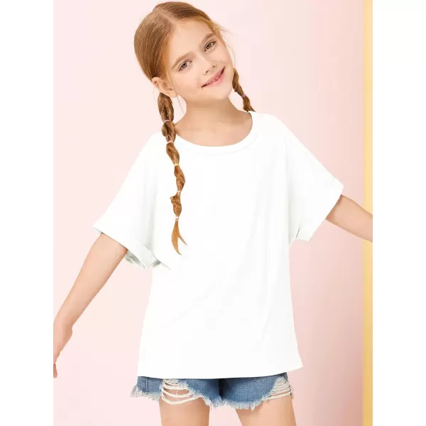 Haloumoning Girls Oversized T-Shirts Short Sleeve Crewneck Summer Casual Loose Tops Tees