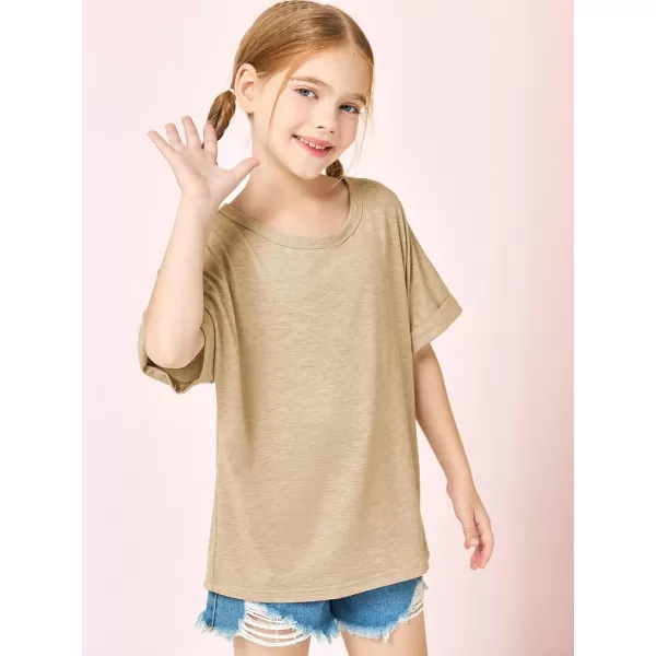 Haloumoning Girls Oversized T-Shirts Short Sleeve Crewneck Summer Casual Loose Tops Tees