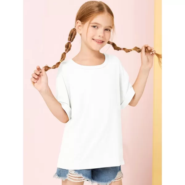 Haloumoning Girls Oversized T-Shirts Short Sleeve Crewneck Summer Casual Loose Tops Tees