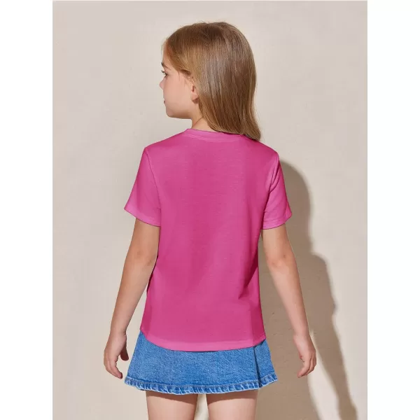 Haloumoning Girls Pleated T Shirts Kids Summer Short Sleeve Fashion Tops Tees 5-14 Years