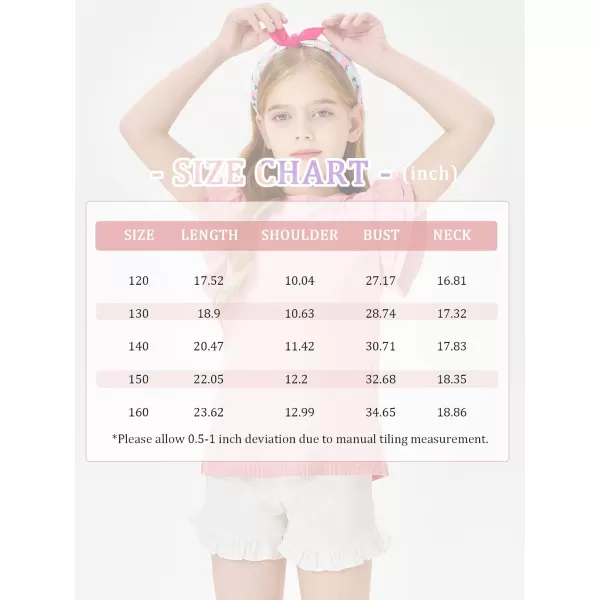 Haloumoning Girls' Ruffle Short Sleeve T Shirt Crewneck Knit Top Comfort Summer Tee