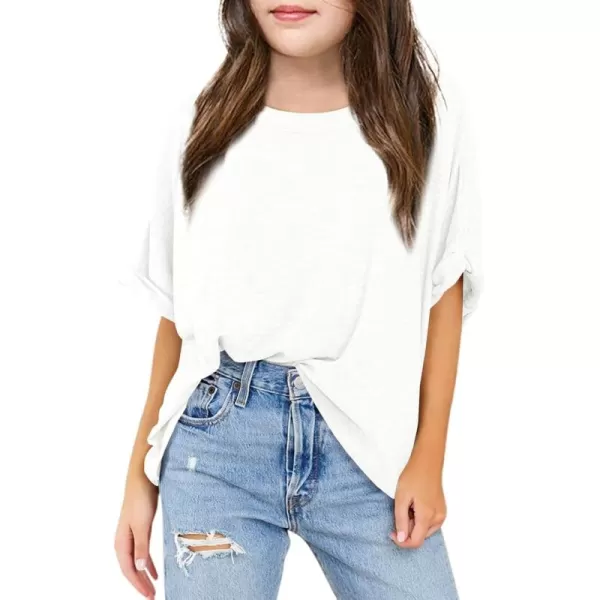 Haloumoning Girls Oversized T-Shirts Short Sleeve Crewneck Summer Casual Loose Tops Tees
