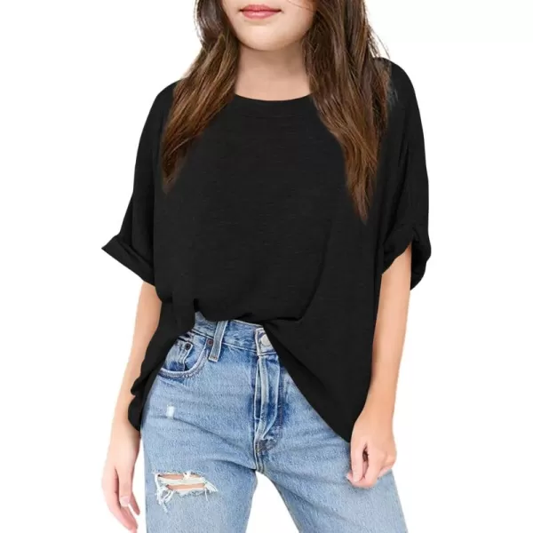 Haloumoning Girls Oversized T-Shirts Short Sleeve Crewneck Summer Casual Loose Tops Tees