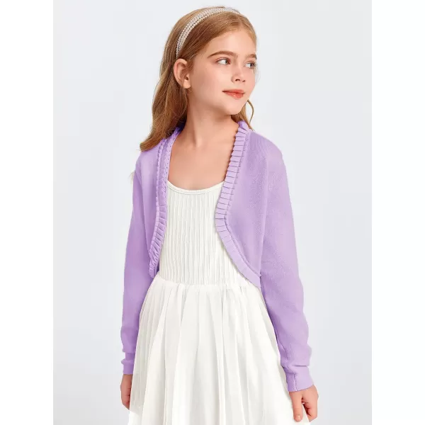 Girls Bolero Shrug Cardigan Sweaters Kids Long Sleeve Cropped Knit Sweater Tops 5-14 Years
