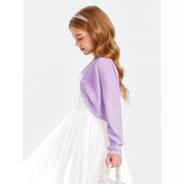 Girls Bolero Shrug Cardigan Sweaters Kids Long Sleeve Cropped Knit Sweater Tops 5-14 Years