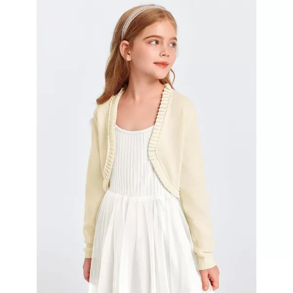 Girls Bolero Shrug Cardigan Sweaters Kids Long Sleeve Cropped Knit Sweater Tops 5-14 Years