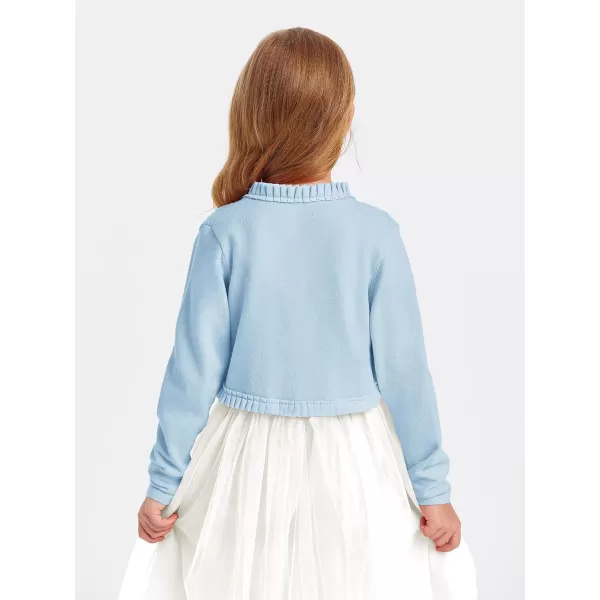 Girls Bolero Shrug Cardigan Sweaters Kids Long Sleeve Cropped Knit Sweater Tops 5-14 Years