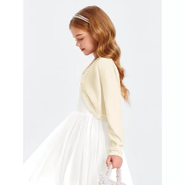 Girls Bolero Shrug Cardigan Sweaters Kids Long Sleeve Cropped Knit Sweater Tops 5-14 Years