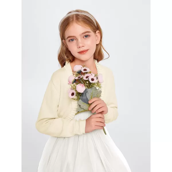 Girls Bolero Shrug Cardigan Sweaters Kids Long Sleeve Cropped Knit Sweater Tops 5-14 Years