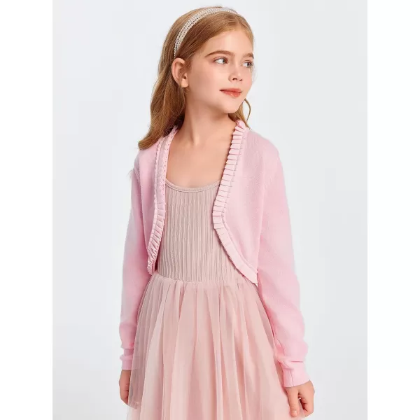 Girls Bolero Shrug Cardigan Sweaters Kids Long Sleeve Cropped Knit Sweater Tops 5-14 Years