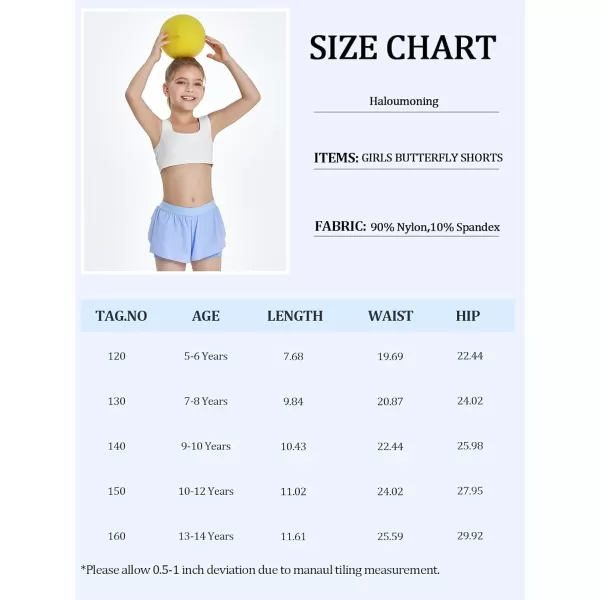 Girls Ruffle 2-in-1 Athletic Shorts Kids Gym Skorts Butterfly Skirts 5-14 Years