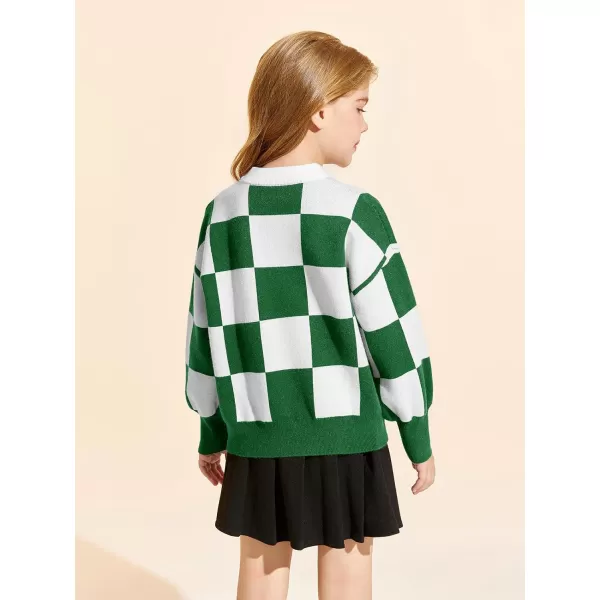 Girls Sweaters Kids Fashion Plaid Mock Neck Pullover Sweater Tops 5-14 Years